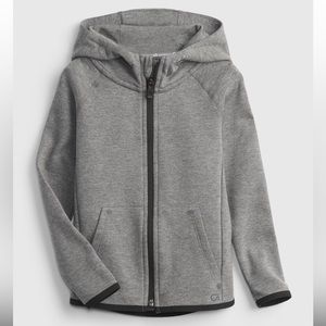 GapFit Kids Fit Tech Hoodie Performace Zip Up Grey Boys XS 4-5
